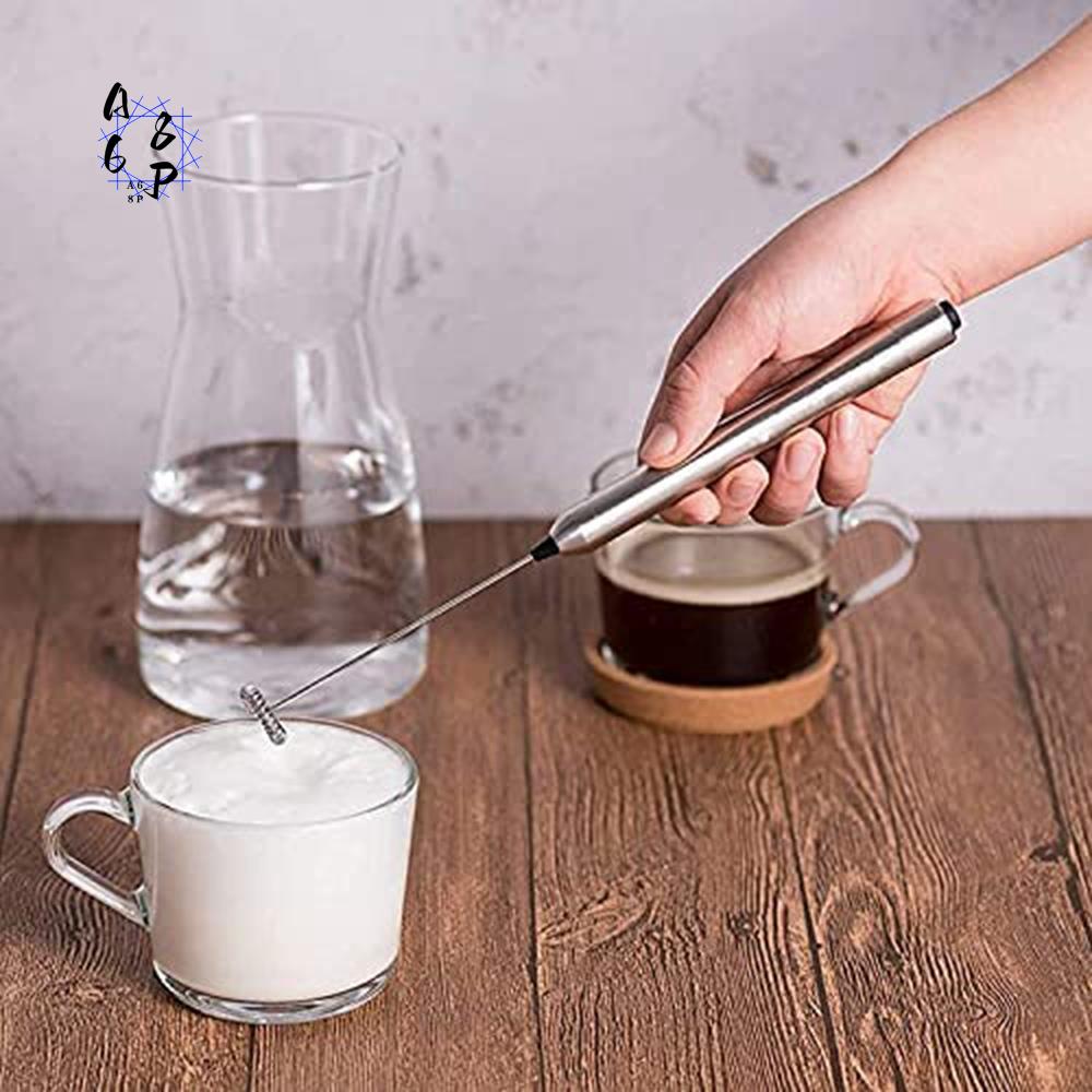 Milk Frother - A68P-Elektrischer Milchaufschäumer Stab aus Edelstahl Handgehaltener