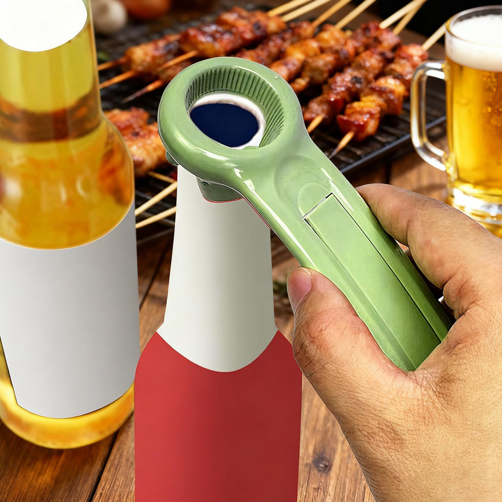 Kitchen Gadgets Built In - Grüner Mehrzweck-Flaschenöffner, tragbar, rutschfest, sicheres Gadget,