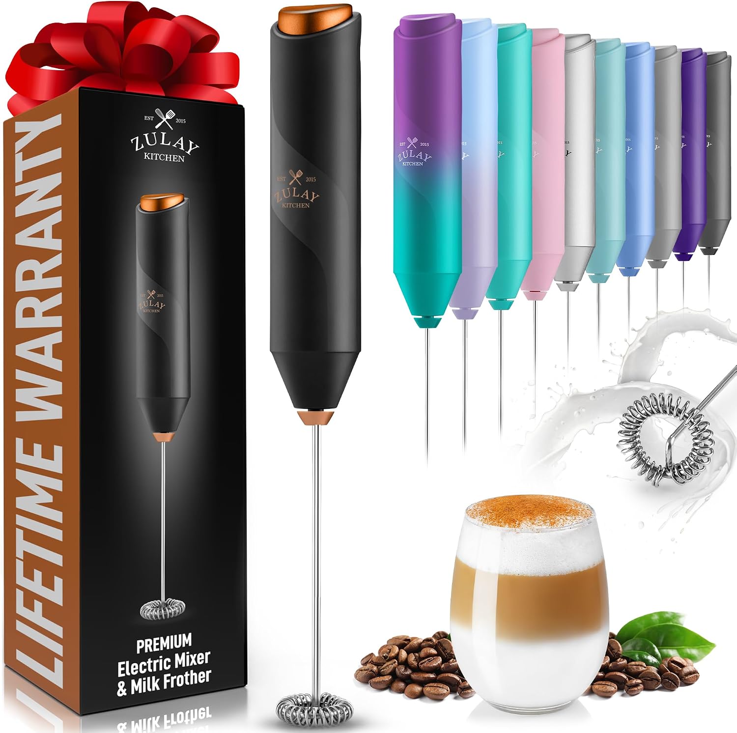 Milk Frother - Milchaufschäumer-Stab, Handmixer aus Edelstahl mit Batteriebetrieb