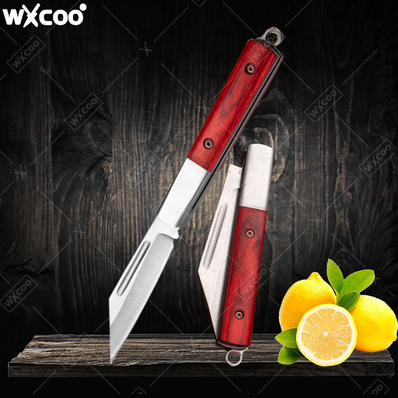 Kitchen Handy Gadgets - Edelstahl-Taschenmesser, Obstmesser mit Palisandergriff, multifunktionales Küchen-Klappmesser